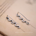 Boucles d&#39;oreille clip géométriques en argent sterling 925 à clous de 19 mm pour femmes non perforées